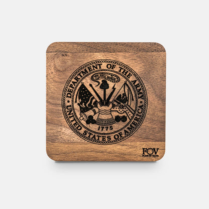 Walnut Military Coasters – Service Branch Set | Flag of Valor