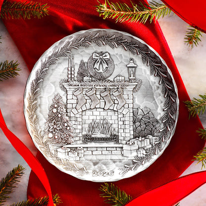 2026 Annual Plate - Cozy Christmas Hearth (Pewter)