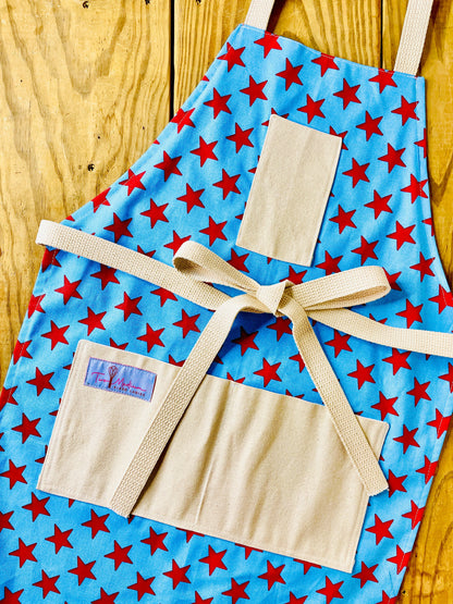 Betsy Ross Apron - Handcrafted American Flag Cotton Kitchen Apron