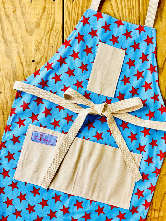 Betsy Ross Apron - Handcrafted American Flag Cotton Kitchen Apron