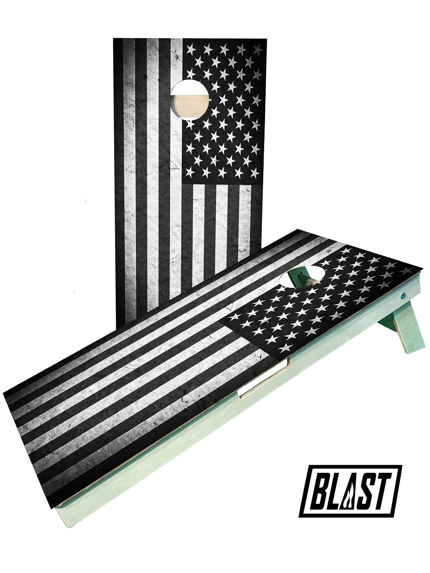 Black & White American Flag Cornhole Set | Premium USA-Made