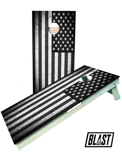 Black & White American Flag Cornhole Set | Premium USA-Made