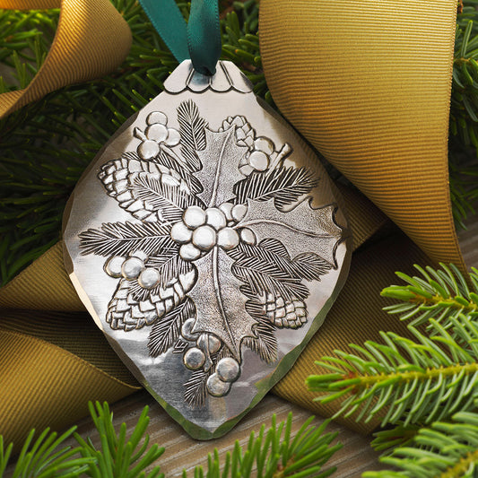 Holly Bulb Ornament by Wendell August Forge