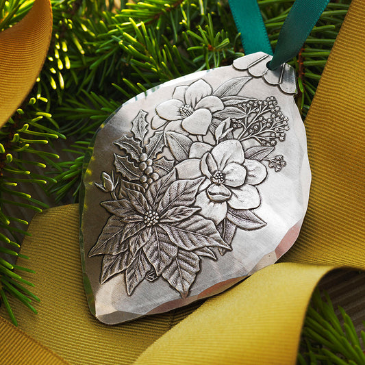 Poinsettia Bulb Ornament by Wendell August Forge