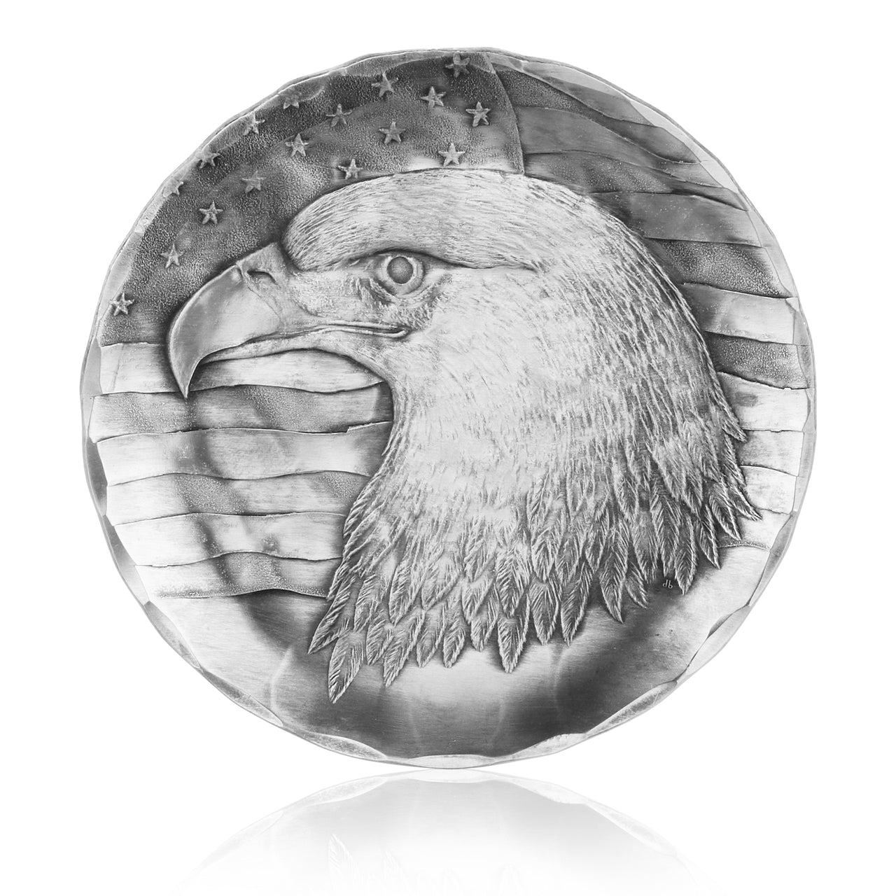 Spirit of America Coaster - Hand-Hammered Aluminum Eagle & Flag Design
