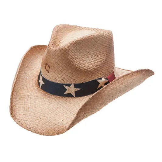 Charlie 1 Horse Stars and Stripes (Red White & Blue) | Shapeable Straw Cowboy Hat (Closeout)