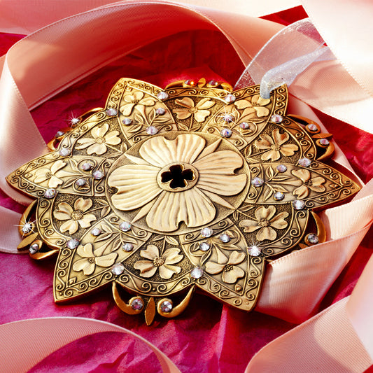 Snow Crystal Dogwood Ornament (Bronze) by Wendell August Forge