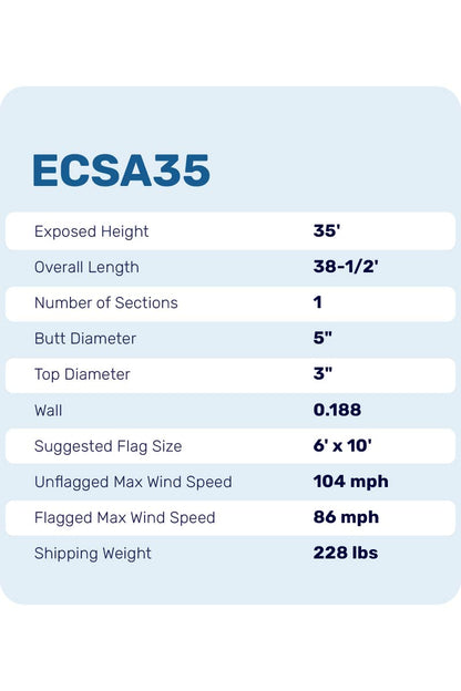 35ft Economy Flagpole - ECSA35