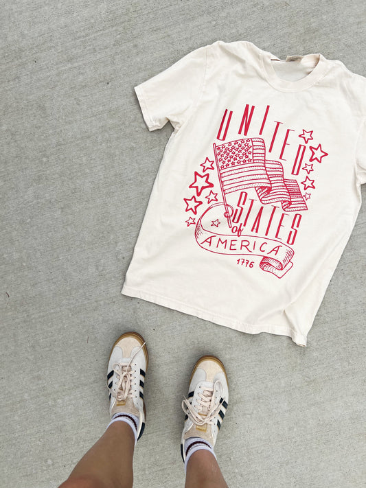 Liberty T-Shirt Ivory - Patriotic Tee | Wild Kard Vintage