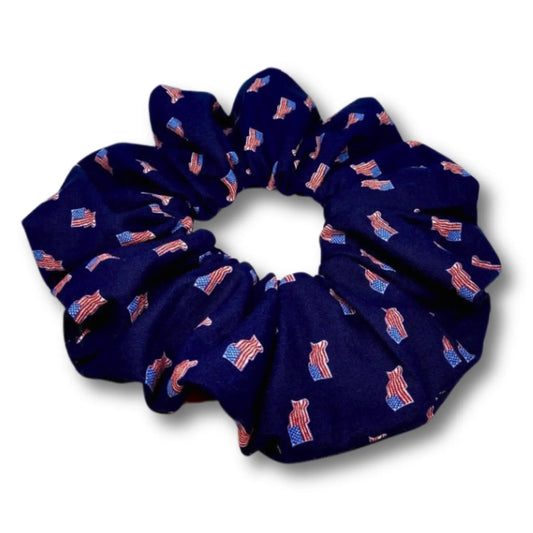 Navy Flag Patriotic Oversized Scrunchie