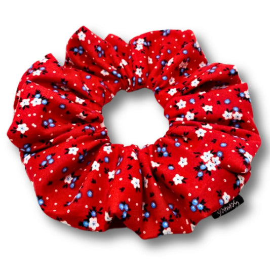 Red Floral Patriotic Oversized Scrunchie
