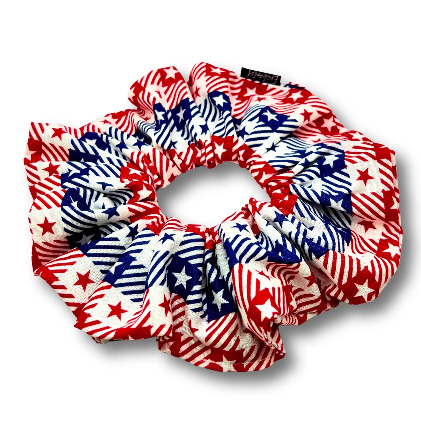 Gingham Stars Patriotic Oversized Scrunchie