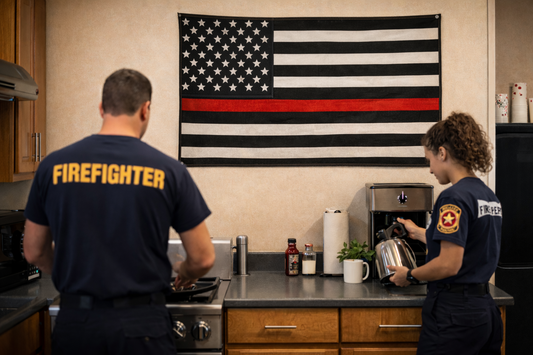 Fire Hose Thin Red Line Flag – Firefighter Tribute Wall Art