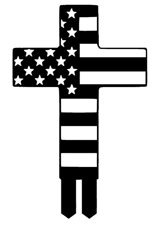 Flag Cross Stake - Metall Wall Art