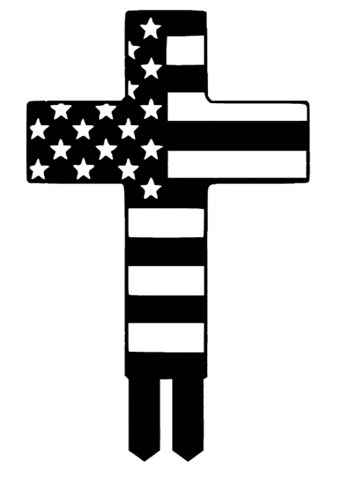 Flag Cross Stake - Metall Wall Art