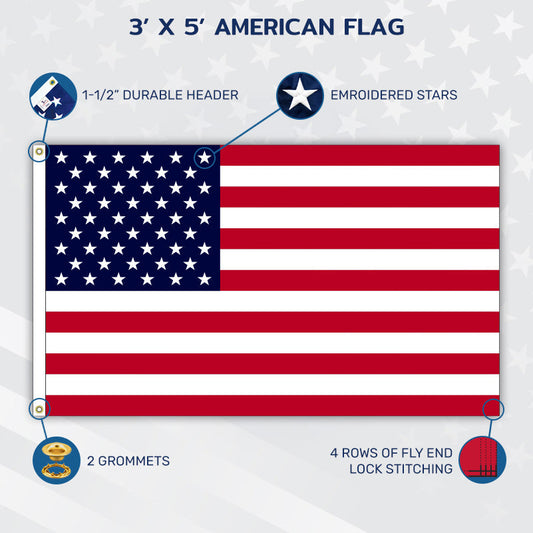 3' x 5' American Flag Made in USA - The Grand Champion