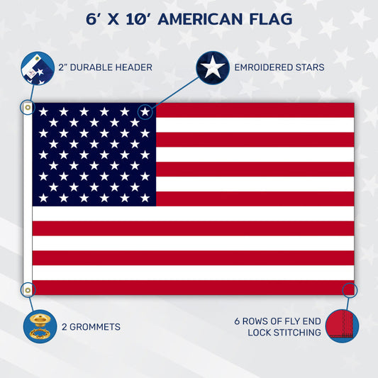 6' x 10' American Flag Made in USA - The Community Banner