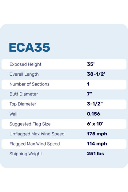 35ft Premium Flagpole - ECA35