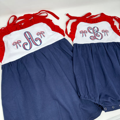 Red, White & Blue Tie Strap Dress - Kids Patriotic | Three Bees Co
