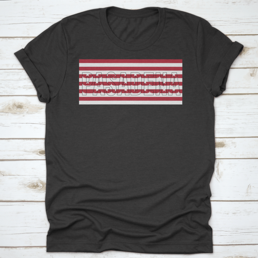 Patriotic Typographic Text Of Pasadena, Usa Flag Outline Design Vector