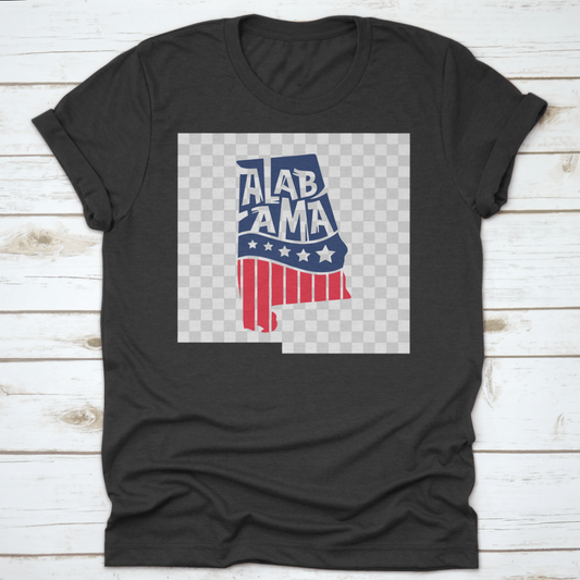 Patriotic Cut Sticker Decorative Style Of Alabama, Usa Map Vector