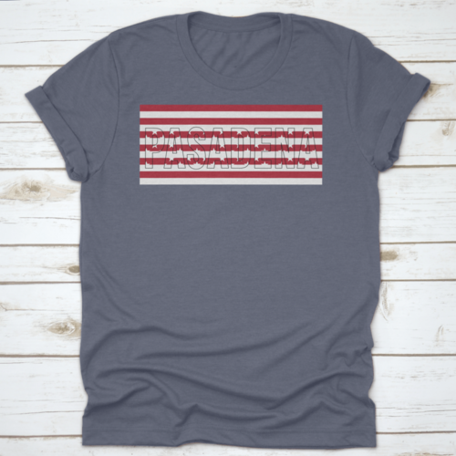 Patriotic Typographic Text Of Pasadena, Usa Flag Outline Design Vector