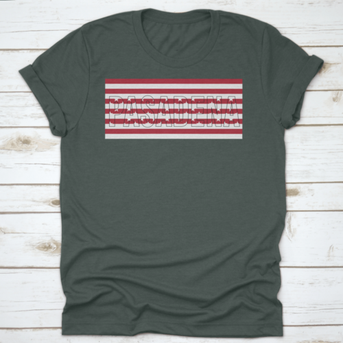 Patriotic Typographic Text Of Pasadena, Usa Flag Outline Design Vector