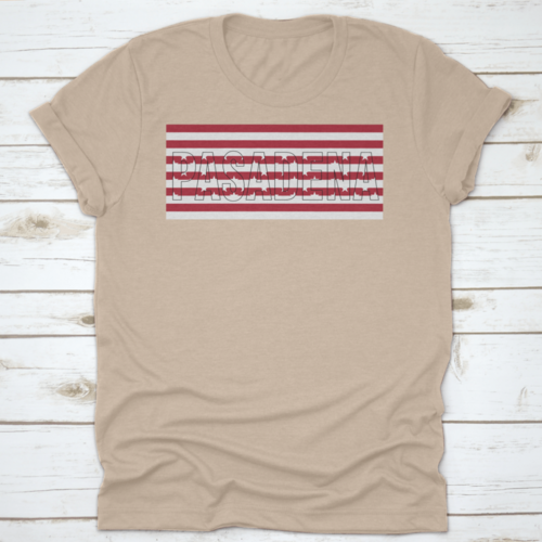 Patriotic Typographic Text Of Pasadena, Usa Flag Outline Design Vector