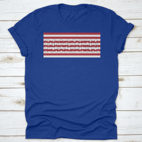 Patriotic Typographic Text Of Pasadena, Usa Flag Outline Design Vector