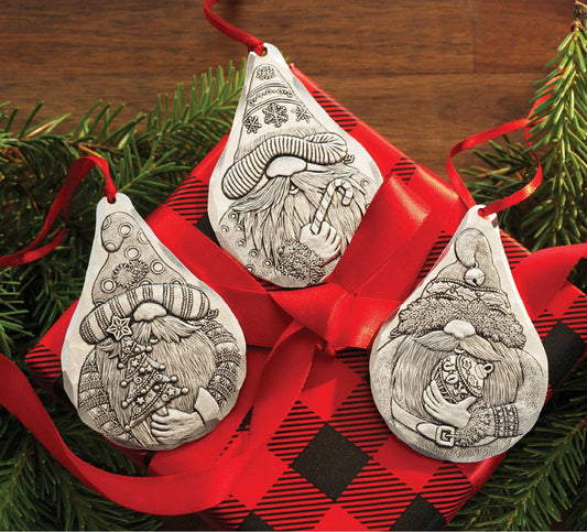 Holiday Gnome 3-Piece Ornament Set by Wendell August Forge