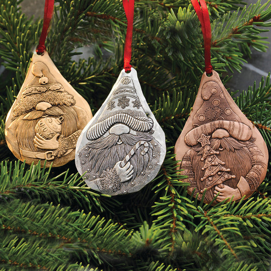 Gnomes 3-Piece Ornament Set (Mixed Metal) by Wendell August Forge
