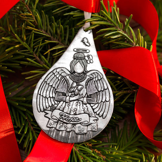 Hope Angel Teardrop Ornament by Wendell August Forge