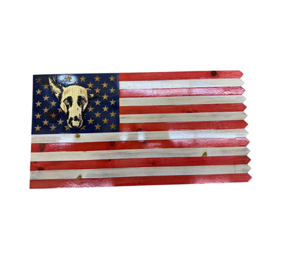 Wooden American Picket Fence Flag with Customization and Ground Stakes