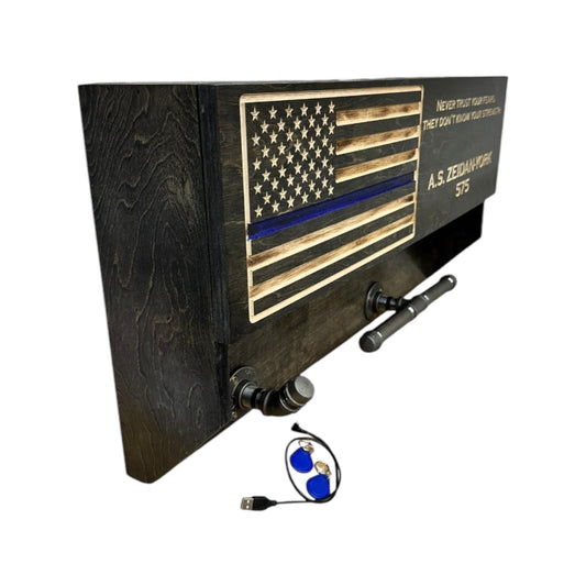 Custom Police Gear Rack with RFID Lock and Concealed Compartment