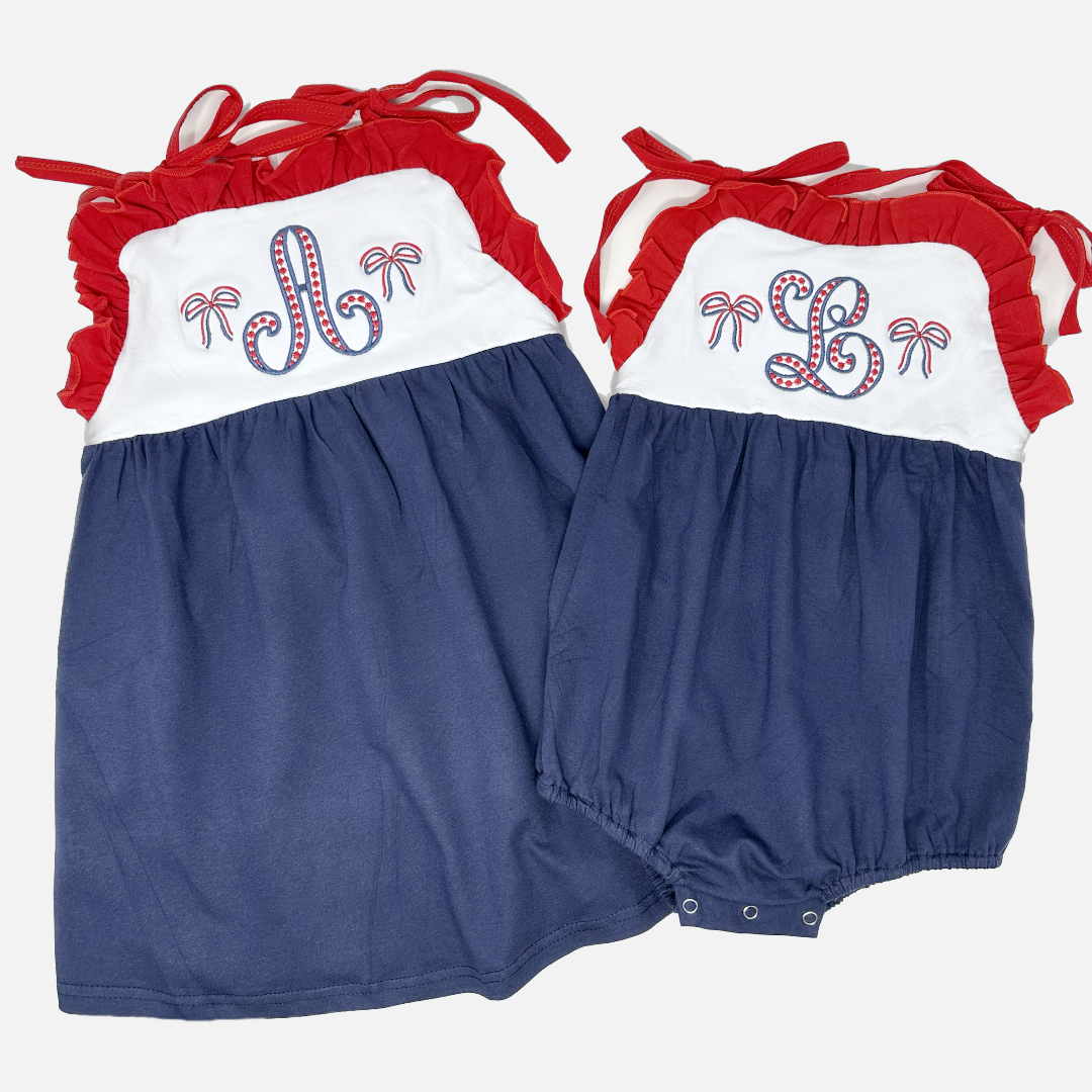 Red, White & Blue Tie Strap Dress - Kids Patriotic | Three Bees Co