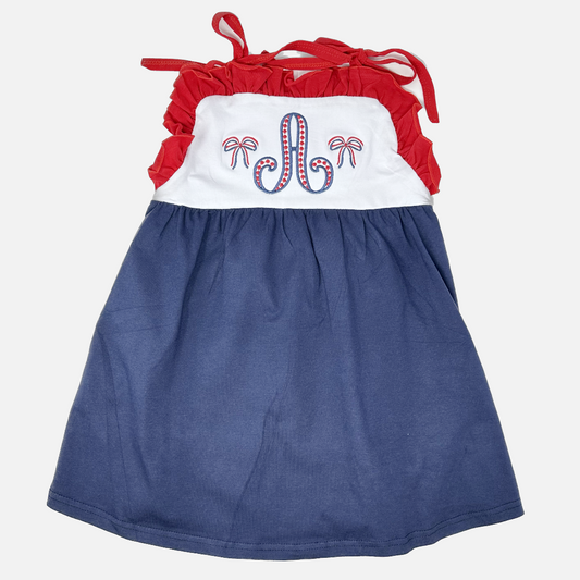 Red, White & Blue Tie Strap Dress - Kids Patriotic | Three Bees Co