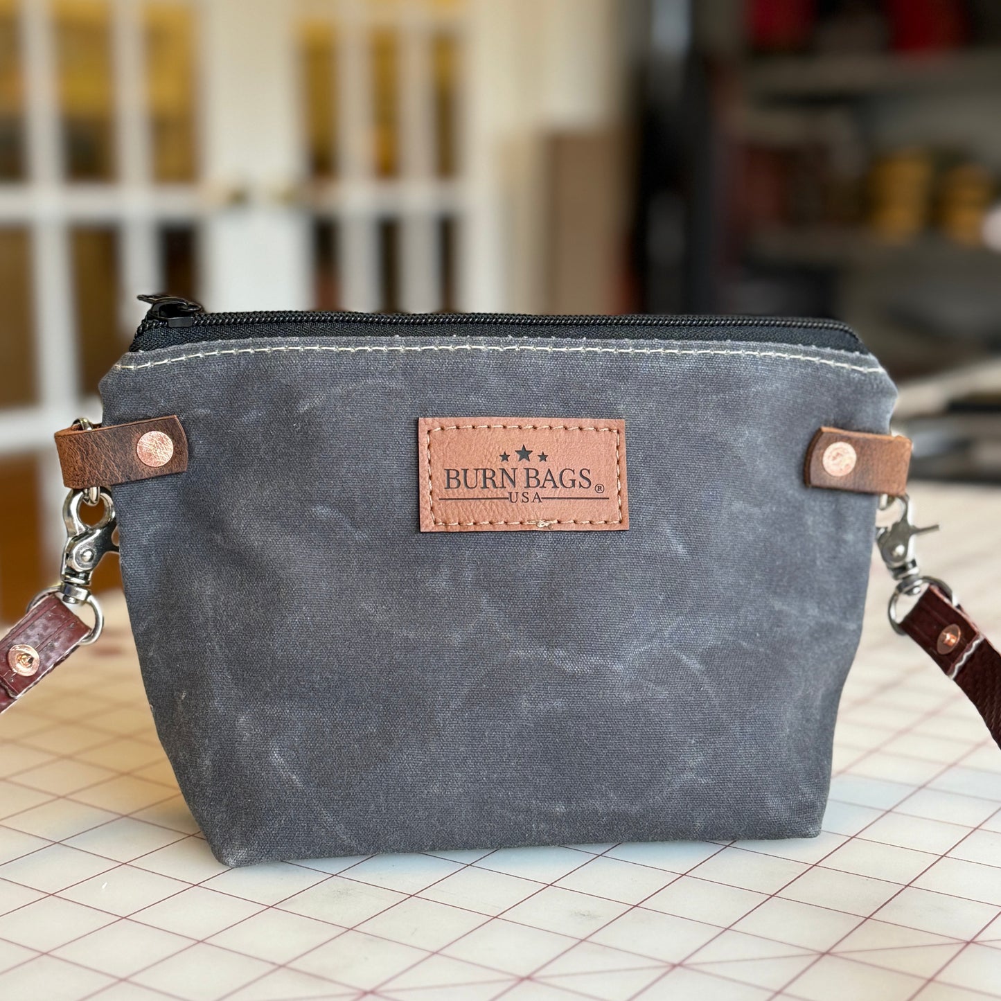 Mini Crossbody Burn Bag | Compact Fire Hose + Waxed Canvas