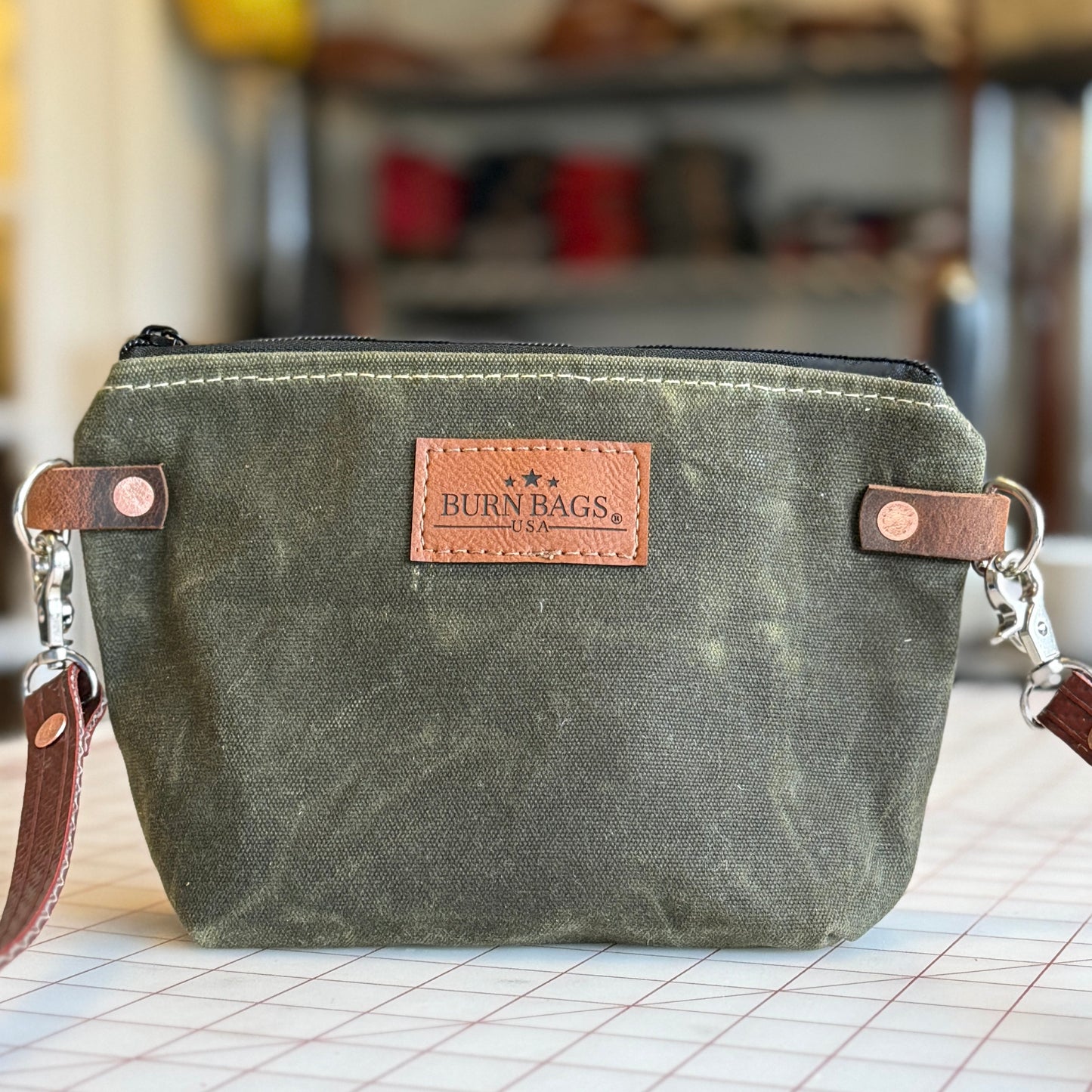 Mini Crossbody Burn Bag | Compact Fire Hose + Waxed Canvas