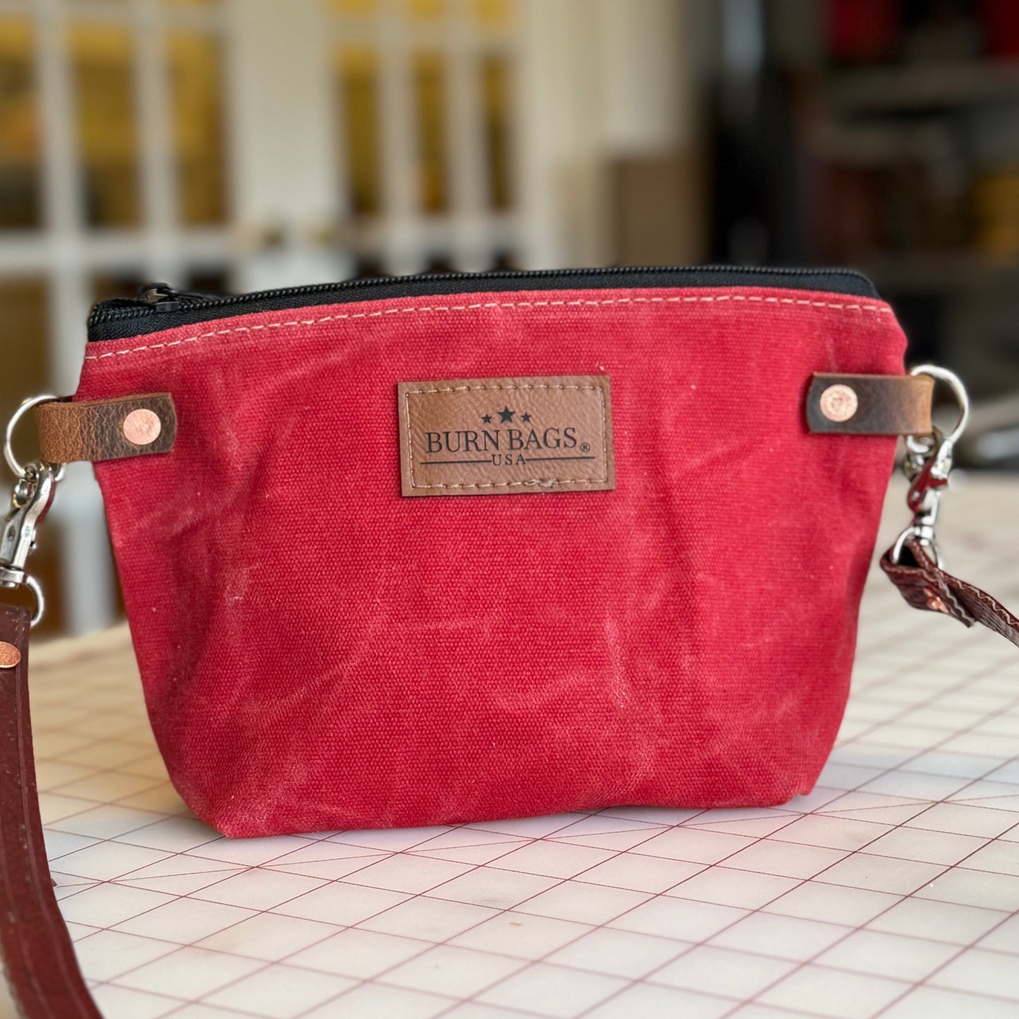 Mini Crossbody Burn Bag | Compact Fire Hose + Waxed Canvas
