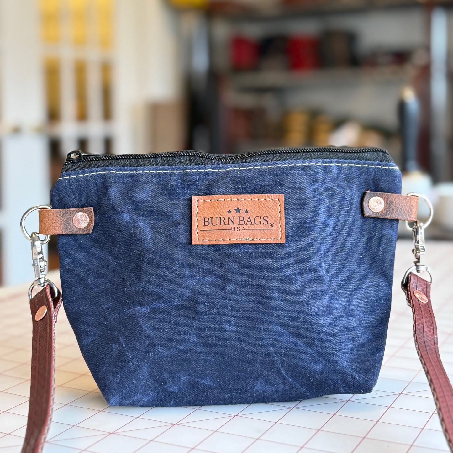 Mini Crossbody Burn Bag | Compact Fire Hose + Waxed Canvas