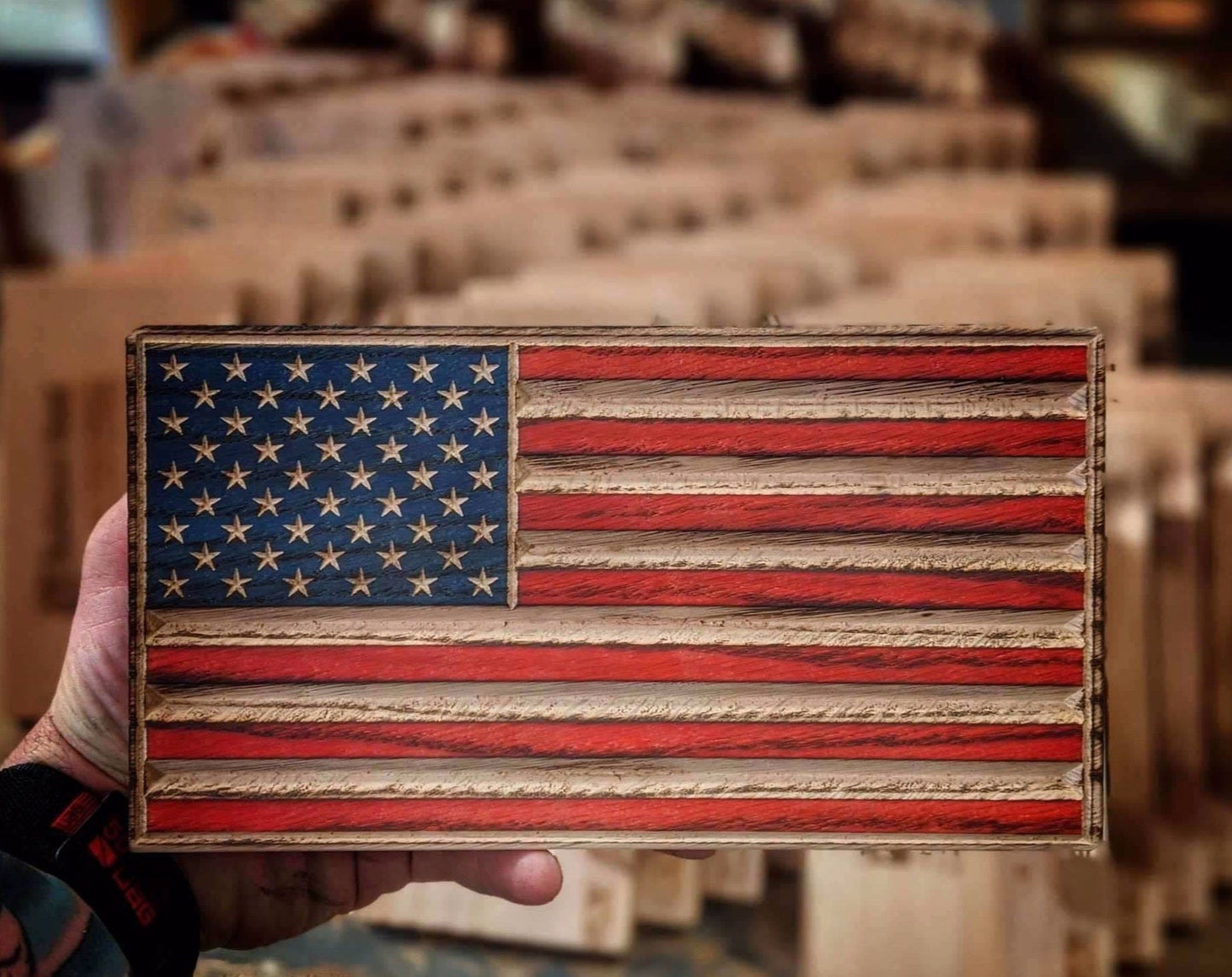 Old Glory Wooden Desk Flag – American Oak | Made in USA | Flags of Valor