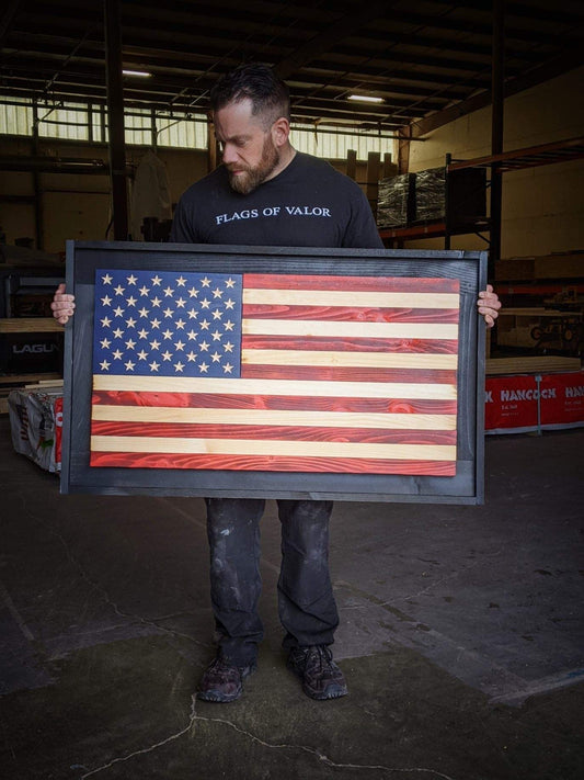 Liberty Flag – American Oak Wooden Display | Shop250America