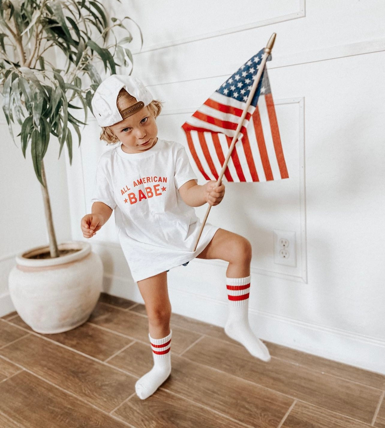 All American Babe T-Shirt - Patriotic Child's Crew Neck Tee