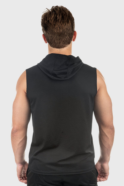 Illusion Mesh Sleeveless Hoodie by WSI Sportswear, alternate view 2