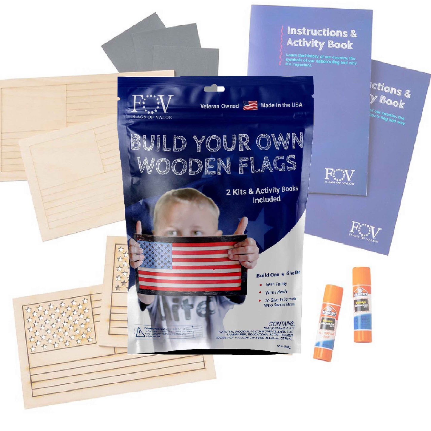 Kid's Flag Build Kit 2-Pack – American Craft | Shop250America