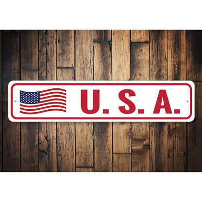 USA American Flag Sign