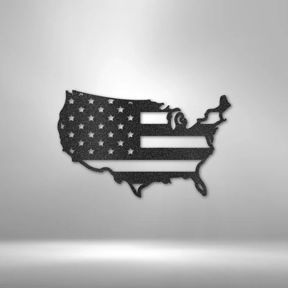 USA Flag Steel Sign – Patriotic Wall Decor | Shop250America