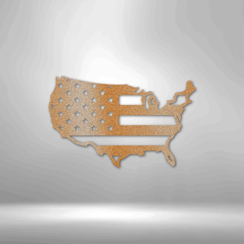 USA Flag Steel Sign – Patriotic Wall Decor | Shop250America