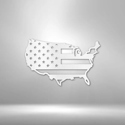 USA Flag Steel Sign – Patriotic Wall Decor | Shop250America