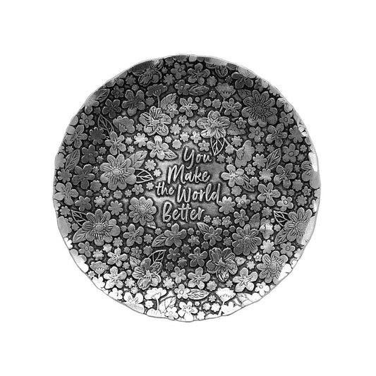 You Make the World Better Accessory Bowl by Wendell August Forge — top view